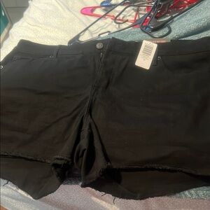 Women's Black Denim Shorts